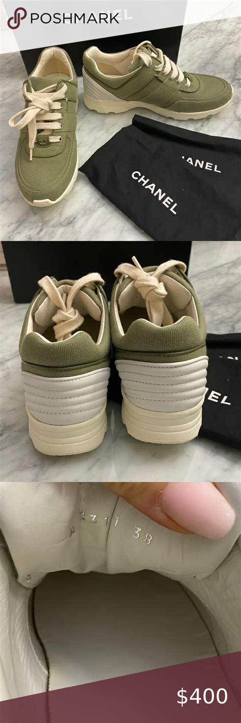 olive green chanel sneakers